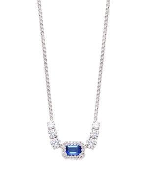 Nadri Zelda Sapphire & Crystal Adjustable Necklace