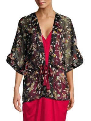 Bcbgeneration Floral Tie-front Kimono