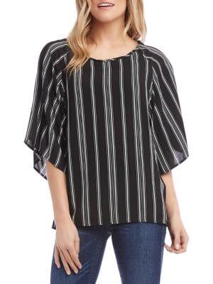 Karen Kane Striped Flared-sleeve Top