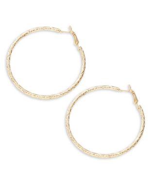 Design Lab Lord & Taylor Textured And Hinged Hoop Earrings