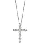 Morris & David 14k White Gold & Diamond Cross Necklace