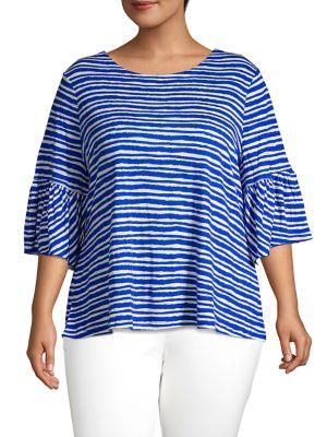 Nic+zoe Plus Striped Nantucket Top