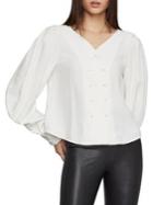 Bcbgmaxazria Pleated Shoulder Easy-fit Double-breasted Shirt