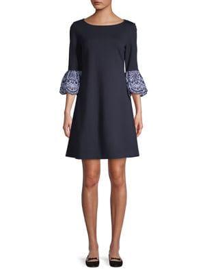 Eliza J Three-quarter Poet-sleeve Shift Dress
