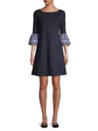 Eliza J Three-quarter Poet-sleeve Shift Dress