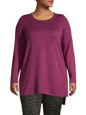 Lord & Taylor Plus Knit High-low Tunic