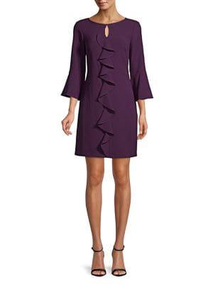 Eliza J Cascade Ruffle Bell-sleeve Dress