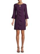 Eliza J Cascade Ruffle Bell-sleeve Dress