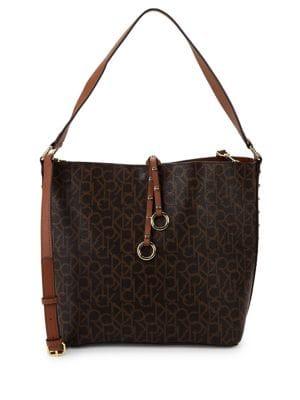 Calvin Klein Monogram Leather Hobo