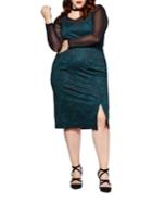 Mblm By Tess Holliday Sheer Sleeve Printed Slip Dress