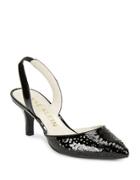 Anne Klein Fabrizia Perforated Patent Leather Slingback Pumps