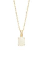 Lord & Taylor 14k Yellow Gold Diamond And Opal Pendant Necklace
