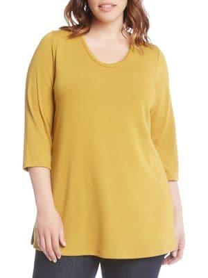 Karen Kane Plus Three-quarter Side-slit Sweater