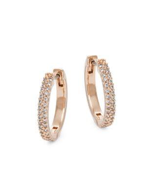 Kate Spade New York Save The Date Pave Huggie Hoop Earrings