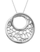 Lord & Taylor Organic Lace Circle Pendant Necklace