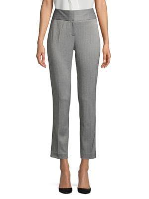Vince Camuto Herringbone Flat-front Pants