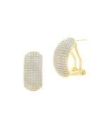 Lord & Taylor 14k Goldplated Sterling Silver & Crystal Omega Earrings
