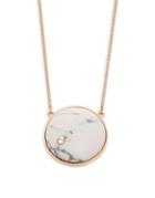 Vince Camuto White Howlite Round Pendant Necklace