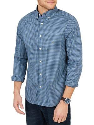 Nautica Plaid Classic-fit Poplin Button-down Shirt