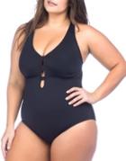 Lauren Ralph Lauren Plus Plunge One-piece Swimsuit