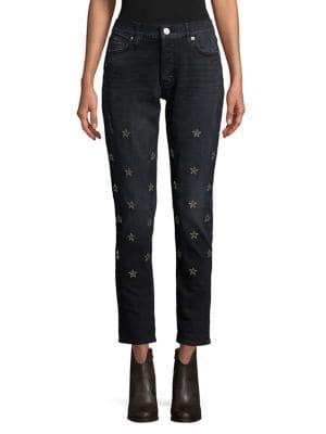 Hudson Jeans Riley Relaxed Embellished Cropped Jeans