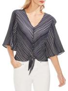 Vince Camuto Mystic Blooms Striped Tie-front Top