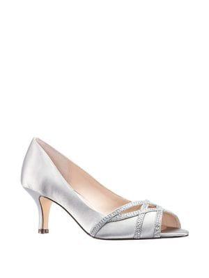 Nina Manon Embellished Peep-toe Pumps