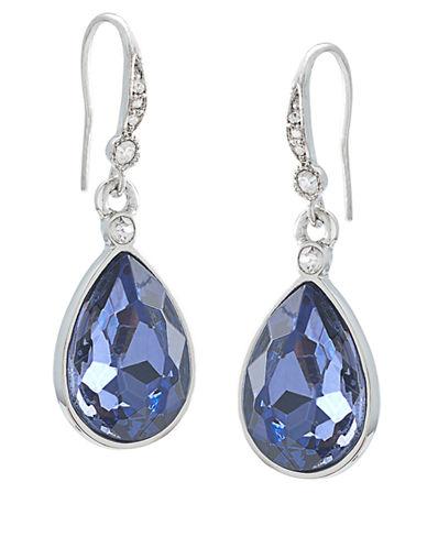 Carolee Silvertone And Royal Blue Teardrop Earrings
