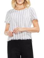 Vince Camuto Frayed-edge Pinstripe Top