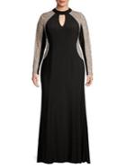 Xscape Plus Caviar Embellished Evening Gown