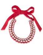 1st And Gorgeous Pearl And Ribbon Bib Necklace