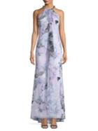Calvin Klein Embellished Floral High-low Gown