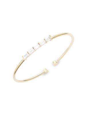 Nadri 18k Goldplated Baguette Flexi Cuff