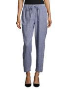 Two By Vince Camuto Striped Linen Ankle Pants