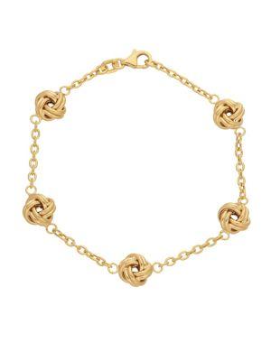 Lord & Taylor 14k Yellow Gold Knot Chain Bracelet