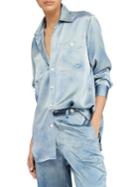 Polo Ralph Lauren Tie-dye Silk Satin Button-down Shirt