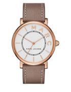 Marc Jacobs Roxy Rose Goldtone Stainless Steel And Leather Three-hand Strap Watch