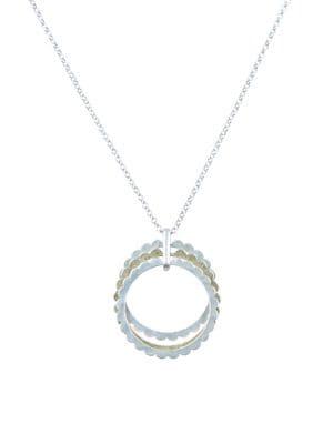 Lucky Brand Two-tone Interlocking Scallop Pendant Necklace