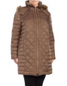 Kenneth Cole Plus Faux-fur Trimmed Hooded Puffer Coat