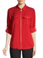 Michael Michael Kors Point Collar Full-zip Top