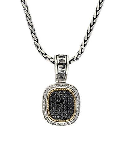 Effy Black Diamond, Sterling Silver And 18k Yellow Gold Necklace