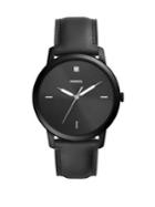 Fossil The Minimalist Carbon Series Three-hand Black Leather Watch