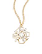 R.j. Graziano Goldtone Faceted Crystal Starburst Pendant Necklace
