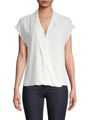 Vince Camuto Cap-sleeve Faux-wrap Top