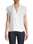 Vince Camuto Cap-sleeve Faux-wrap Top