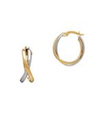 Lord & Taylor Two Tone 14k Yellow And White Gold Hoop Earrings