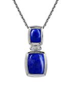 Lord & Taylor Diamond, Lapis & Sterling Silver Pendant Necklace