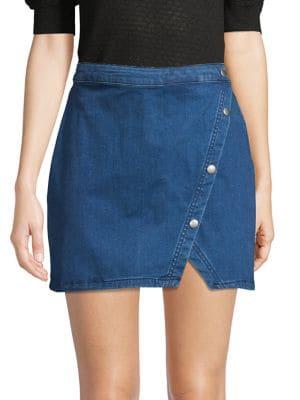 Free People Asymmetrical Button-front Mini Skirt