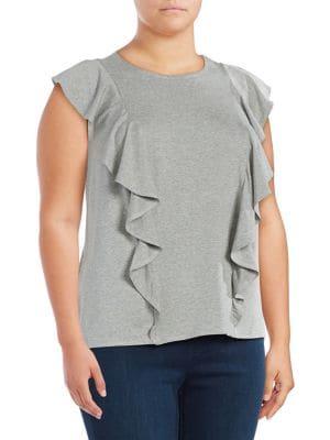 Rachel Rachel Roy Plus Cap Sleeve Ruffle Top