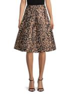 Eliza J Metallic Leopard Jacquard A-line Skirt